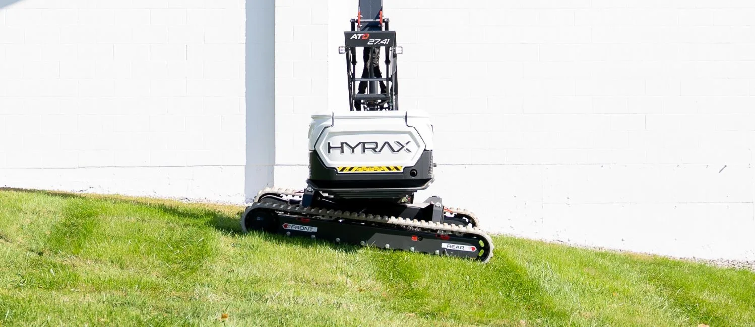 Hyrax 27.41 tracked aerial lift on a customer jobsite, photo 1 of 3