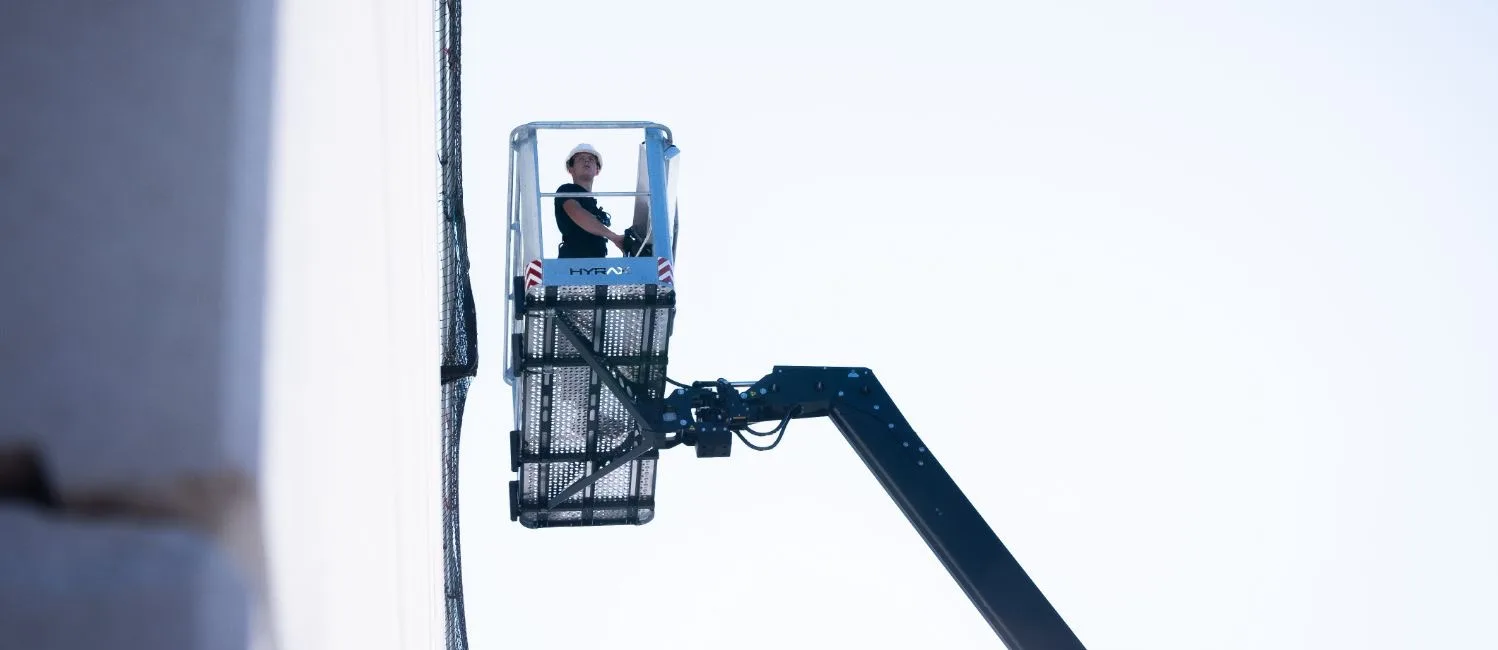Hyrax 50.45 tracked aerial lift on a customer jobsite, photo 2 of 3
