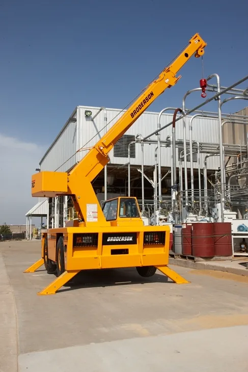 Broderson IC-80-3G carry deck crane on a customer jobsite, photo 1 of 3