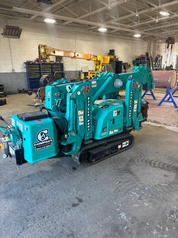 Maeda MC285C-2 mini crane on a customer jobsite, photo 2 of 3