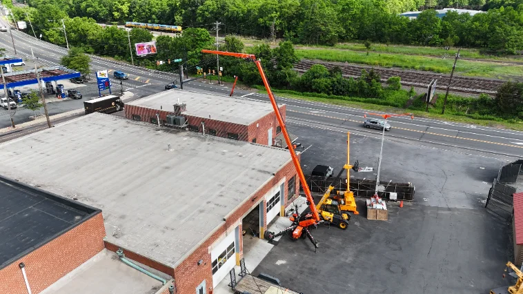Jekko SPX650 mini crane on a customer jobsite, photo 1 of 3
